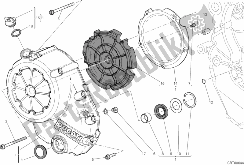 Tutte le parti per il Coperchio Frizione del Ducati Diavel Carbon FL 1200 2015